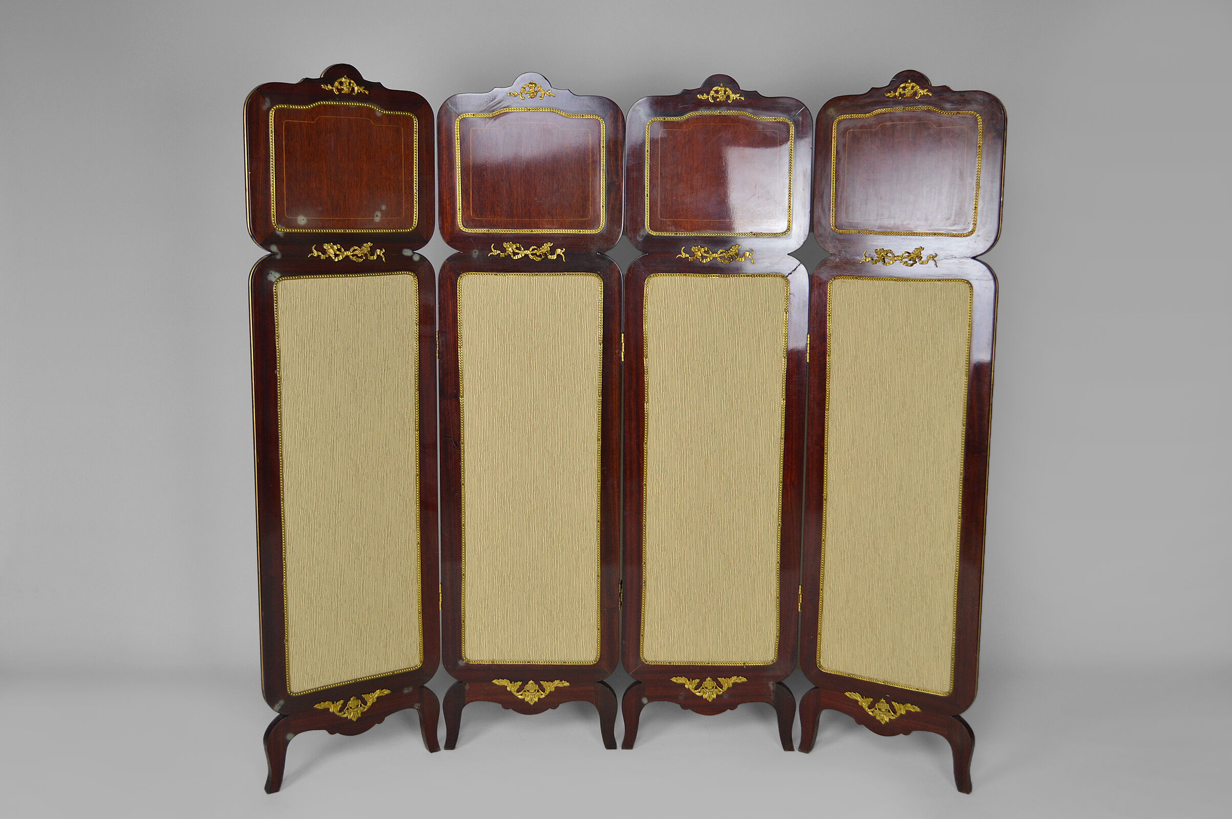 Neoclassical inlaid mahogany screen