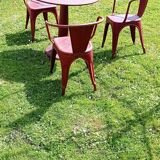 Xavier Pauchard for Tolix table G and 3 chairs A56