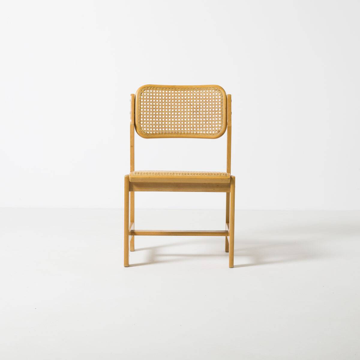 Dining chair by Zenon Baczyk, produced by GFM, Poland, 1970s, natural cane