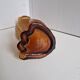 Vintage Empoli Amber Glass Cat Shaped Bottle