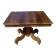Ancienne table carrée en noyer avec pied central