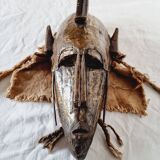 African mask from Mali from the N'Tomo tribe of Marka covered in chiseled brass