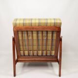Vintage armchair tartan plaid wool design by Z. Baczyk 1965
