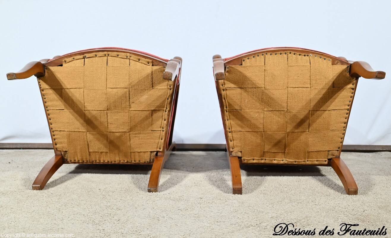 Pair of Cherry Wood Armchairs, Louis Philippe Period – 1st Part 19th