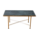Italian green marble and brass coffee table 1950