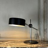 Desk Lamp By Anders Pehrson For Ateljé Lyktan Circa 1960, Leather, Chrome And Metal
