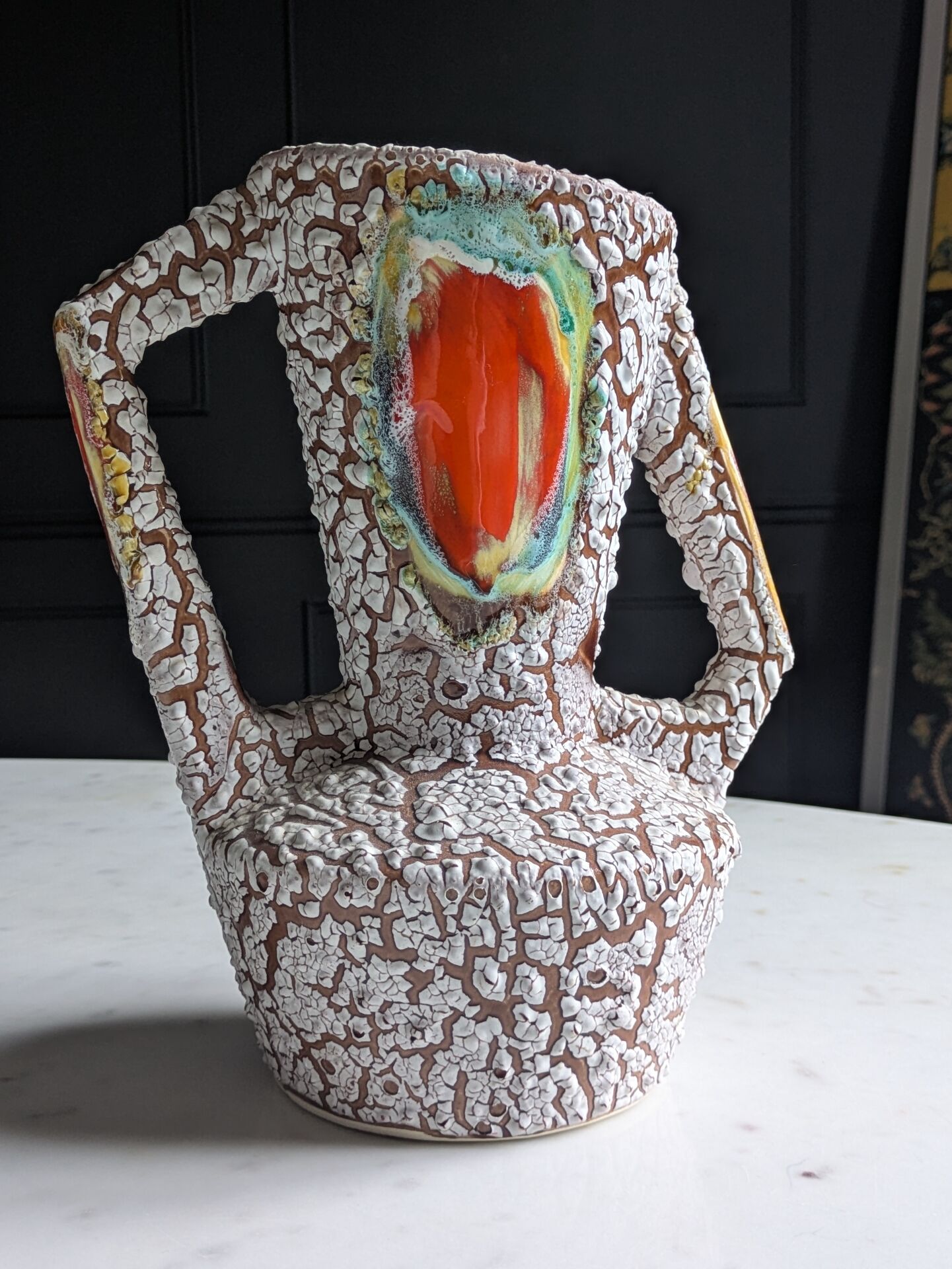 Brutalist vase ''Fat Lava'' Mid century