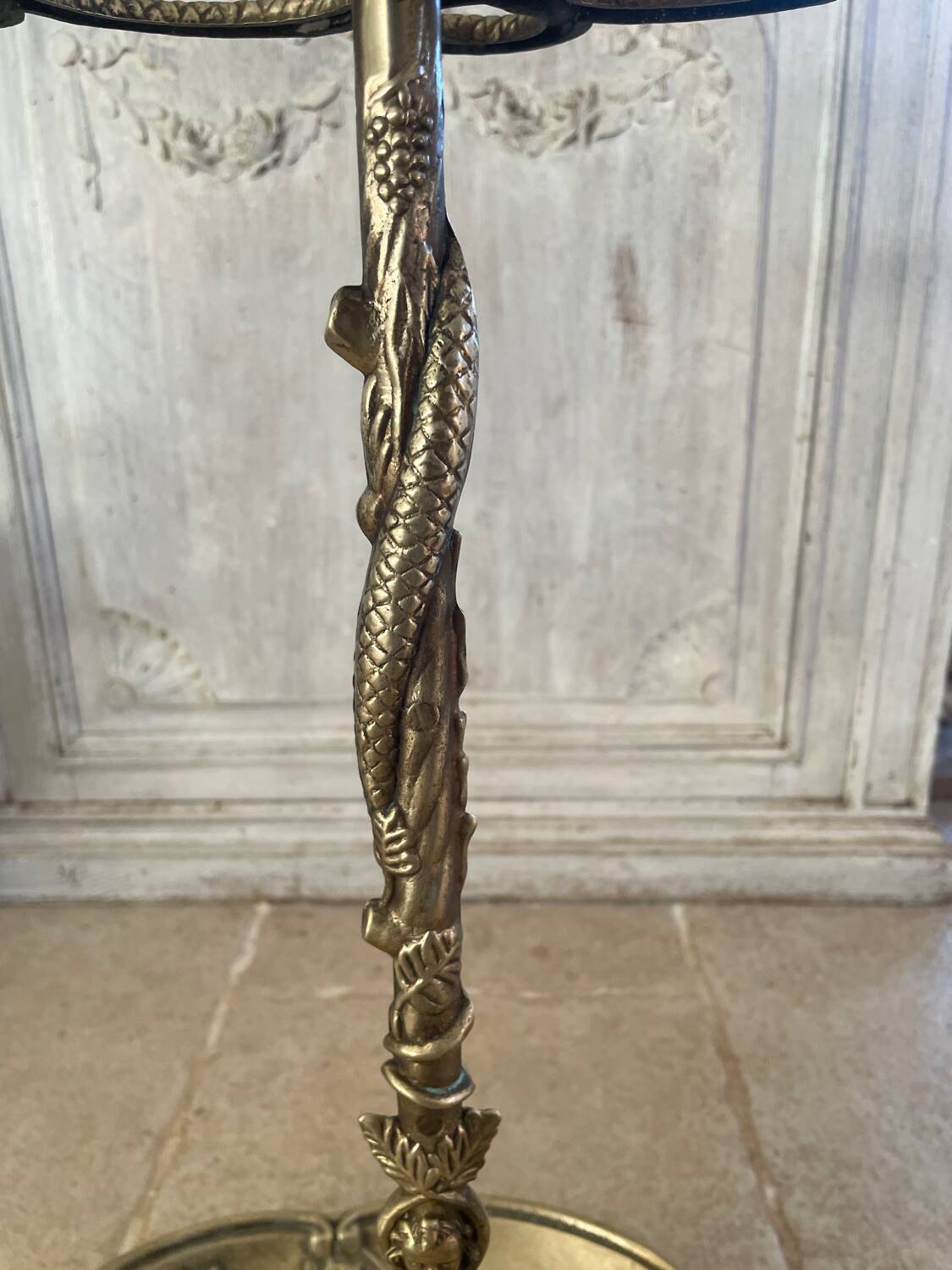 Art Nouveau style solid brass umbrella stand