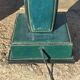 Vintage leather desk lamp with saddle stitching from the 1960s.