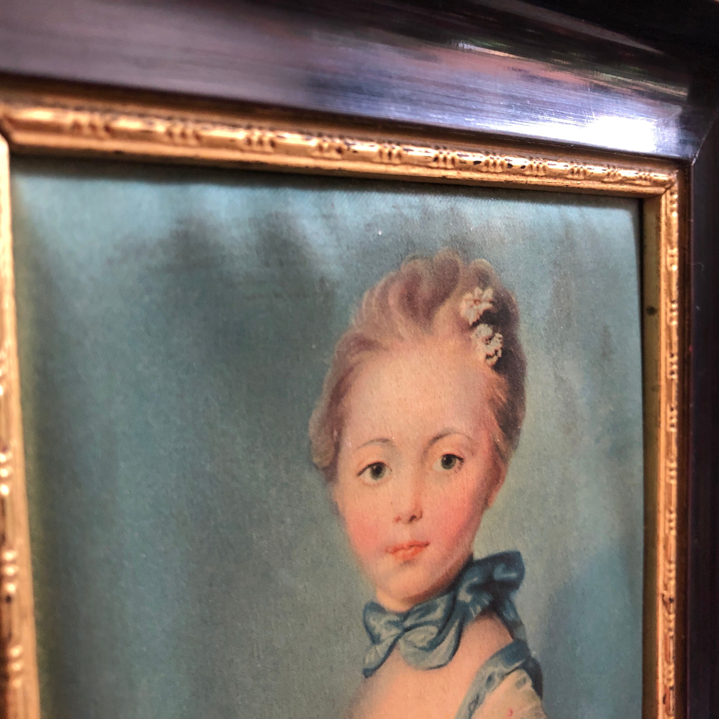 Painting on silk by JB Perronneau