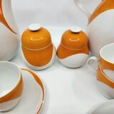 Heinrich Germany complete service in white and orange porcelain Space Age 1970