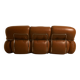 Italian brown leather "Okay" sofa by Adriano Piazzesi 70's
