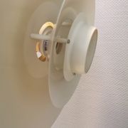 Danish Hanging lamp in white lacquered metal (not shiny white more cracked white) 1980s