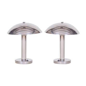 Pair of Art Deco table lamps made in 1930s Czechia and restored.