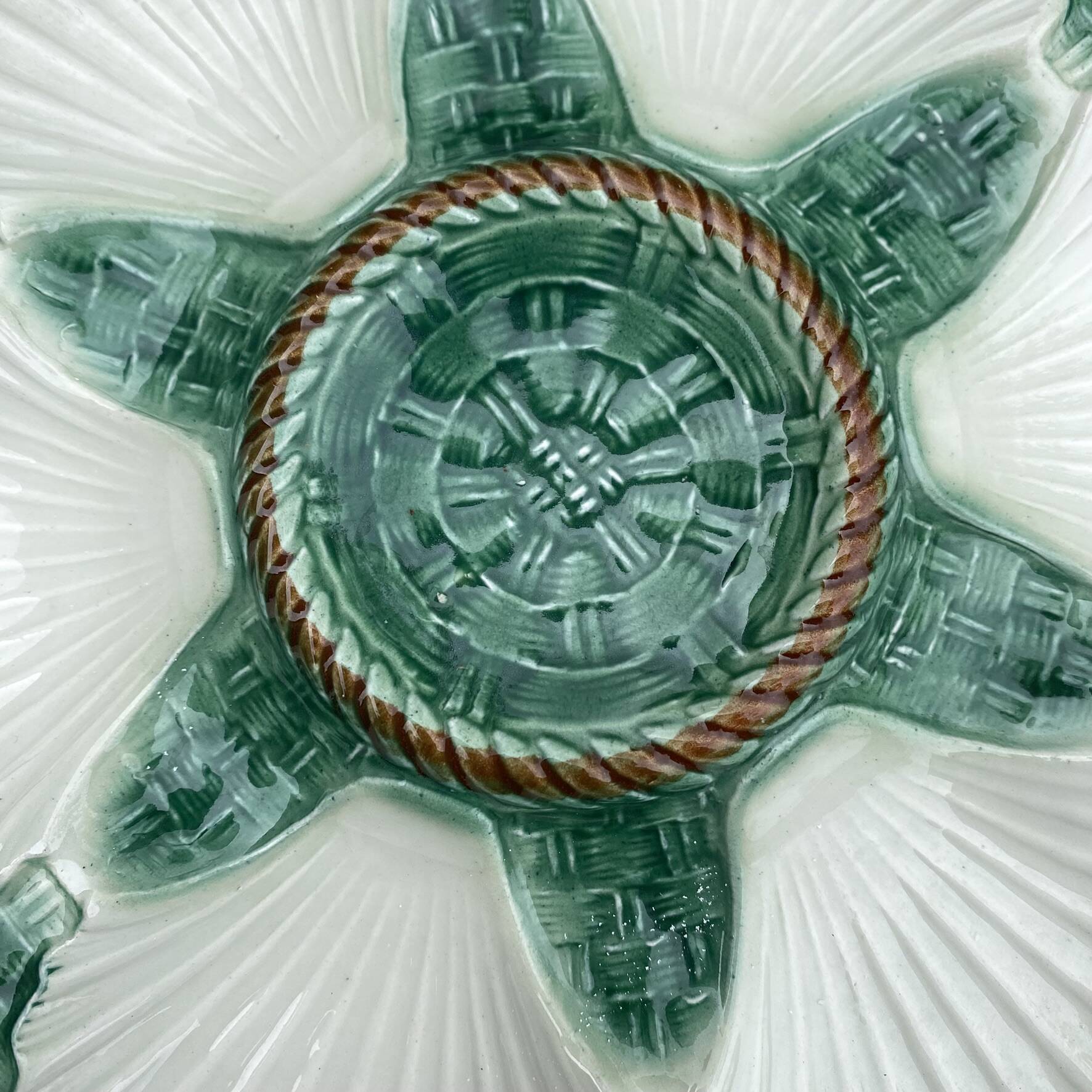 Vintage oyster service in majolica