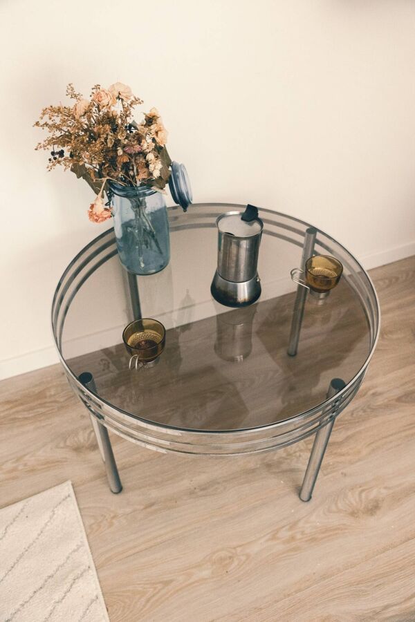 Table basse vintage année 70 Chromé