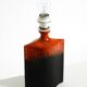 Unique 1960s ceramic table lamp in red and black by Kaiser Leuchten