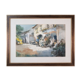 Pere ROS - Impressionist Watercolor Sketch - A Man and His Cart
