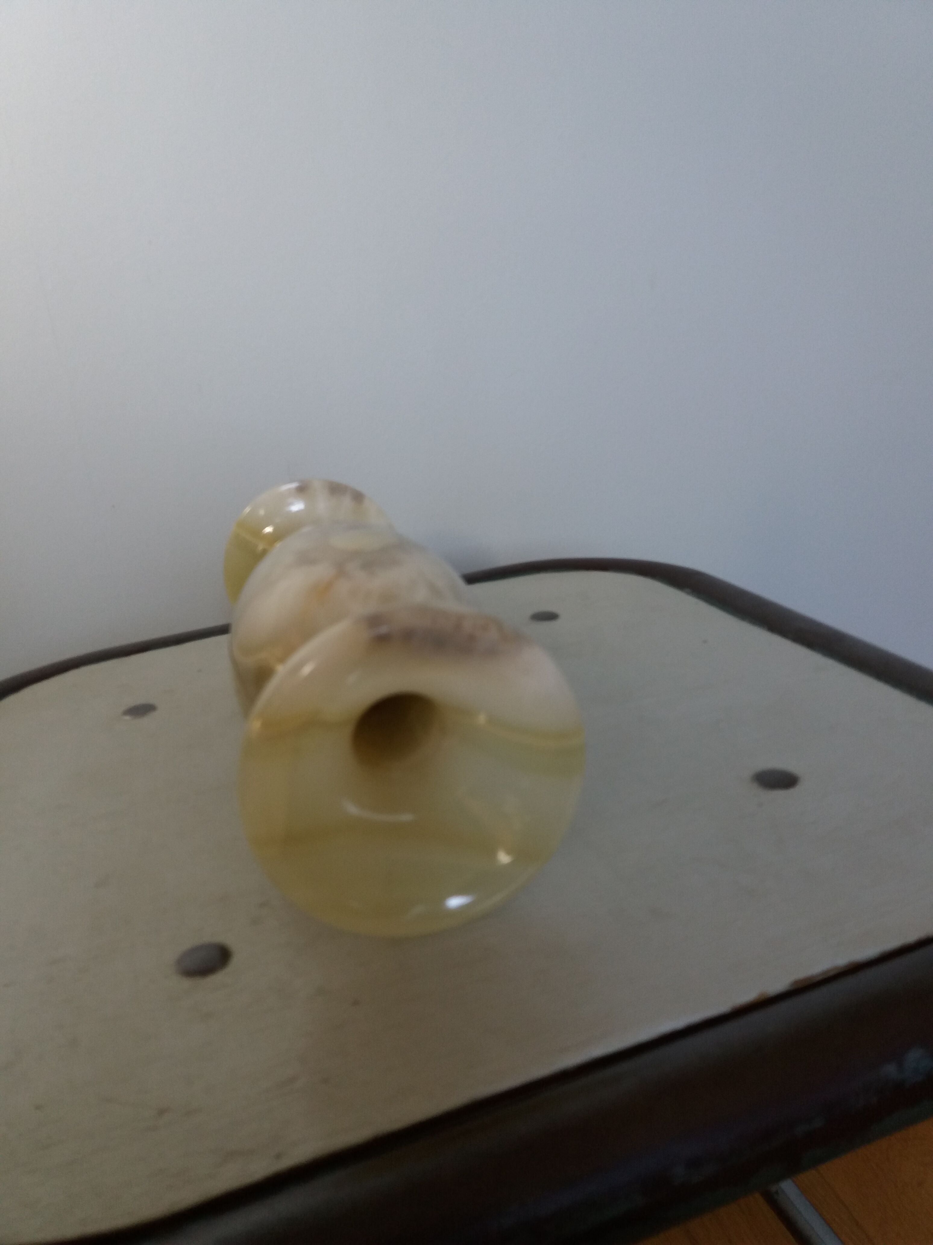 Polished marble vase