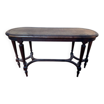 Piano bench – Louis XVI style – Six tapered legs – Caning