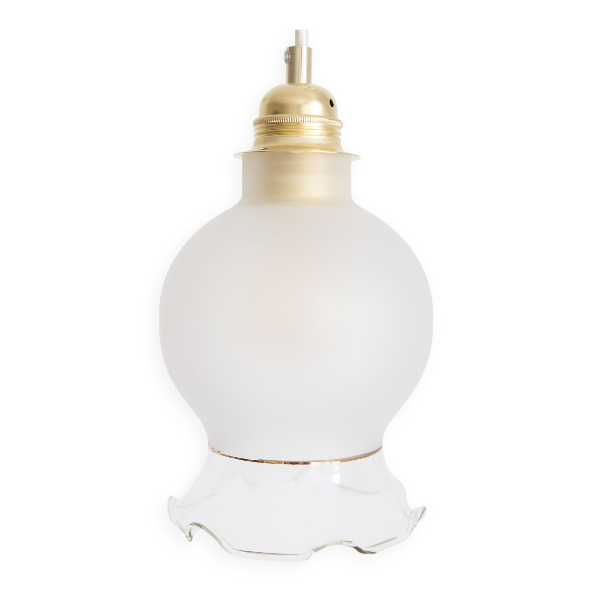 Pendant lamp from upcycled vintage glass lampshade