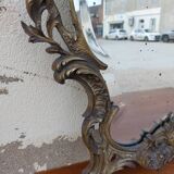 Beveled mirror in bronze louis XV 19th