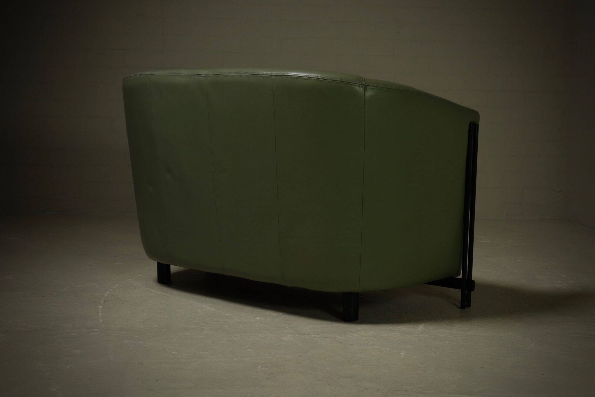 Postmodern leather club sofa by Touche 1980s