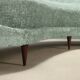 Vintage fabric and beech sofa, Italian design from the 1950s.