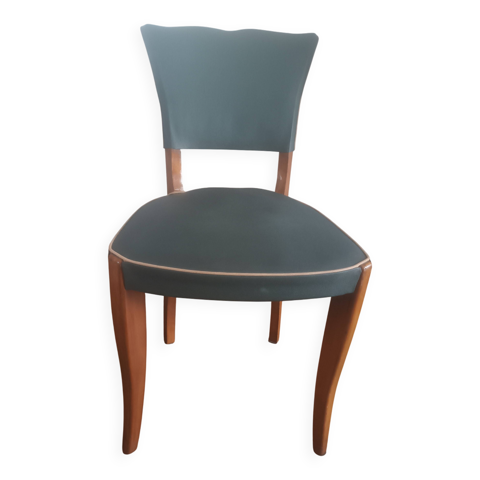 Set of 3 green chairs from the 1960s.