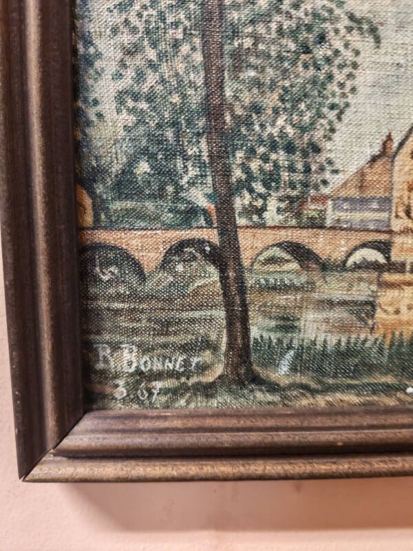 Huile sur toile  vintage Moret  sur Loing