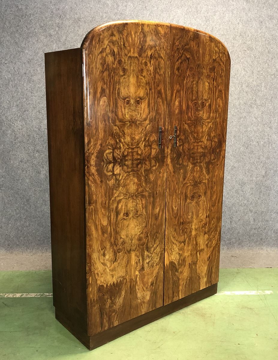 English art deco walnut closet