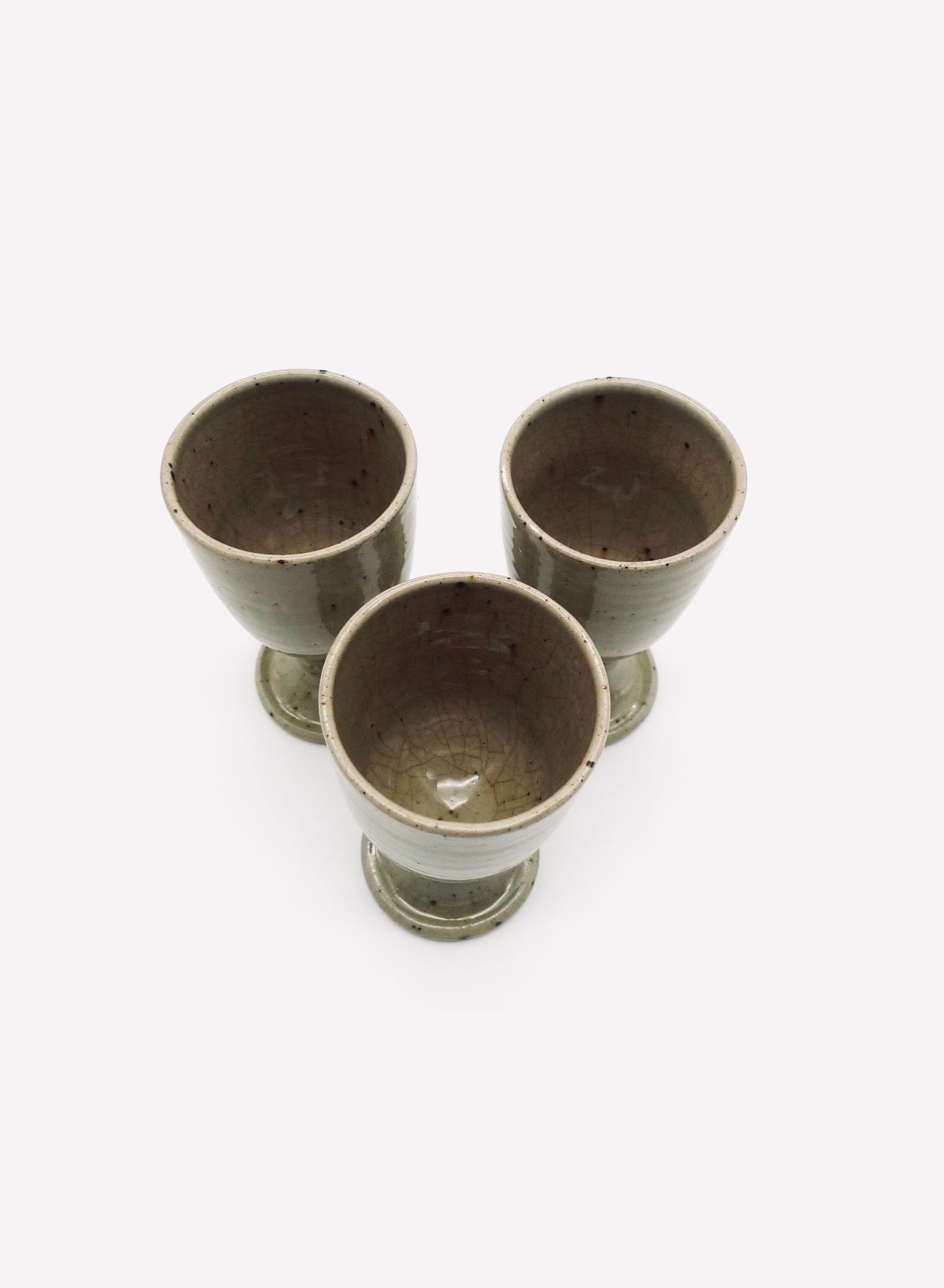 Set of three ceramic mazagrans