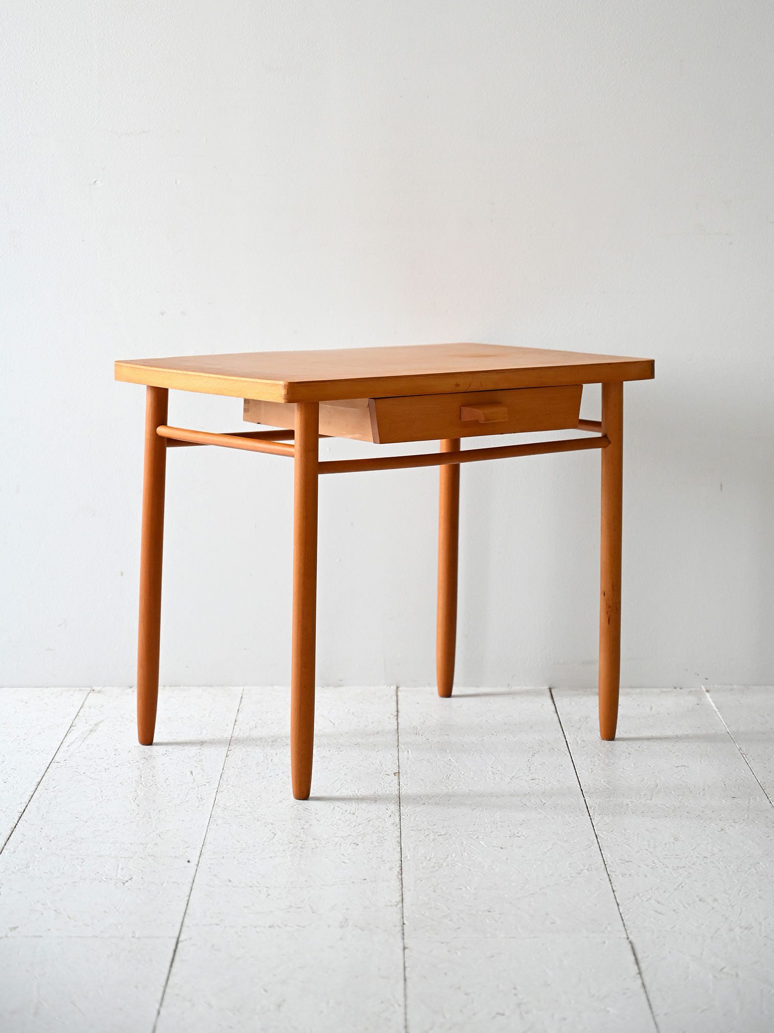 1960s Scandinavian Beechwood Bedside Table