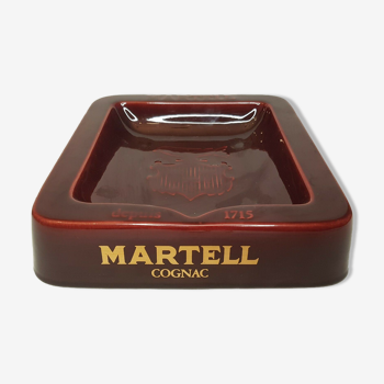 Empty ashtray pocket in glazed ceramic burgundy martell cognac
