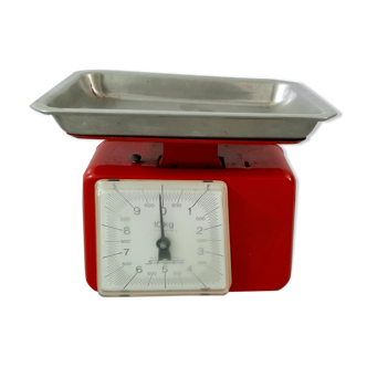 Vintage kitchen scale Stube West Germany red