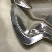 Plat inox forme feuille