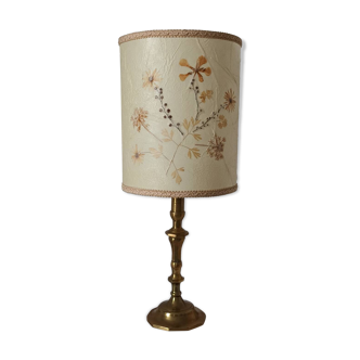 Vintage lamp with herbarium lampshade