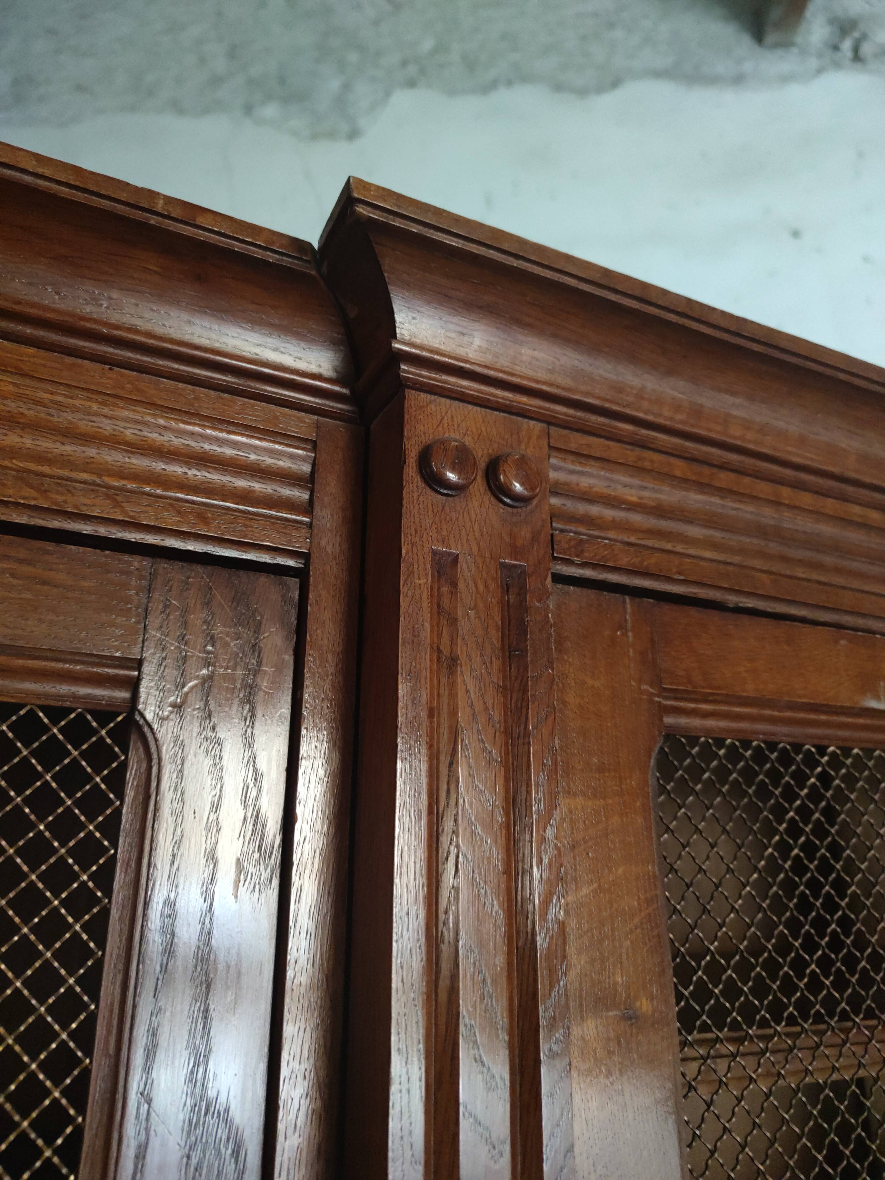 Solid oak library late 19th century around 1890