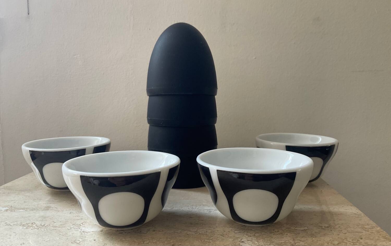 Set of Verner Panton design egg cups for Menu