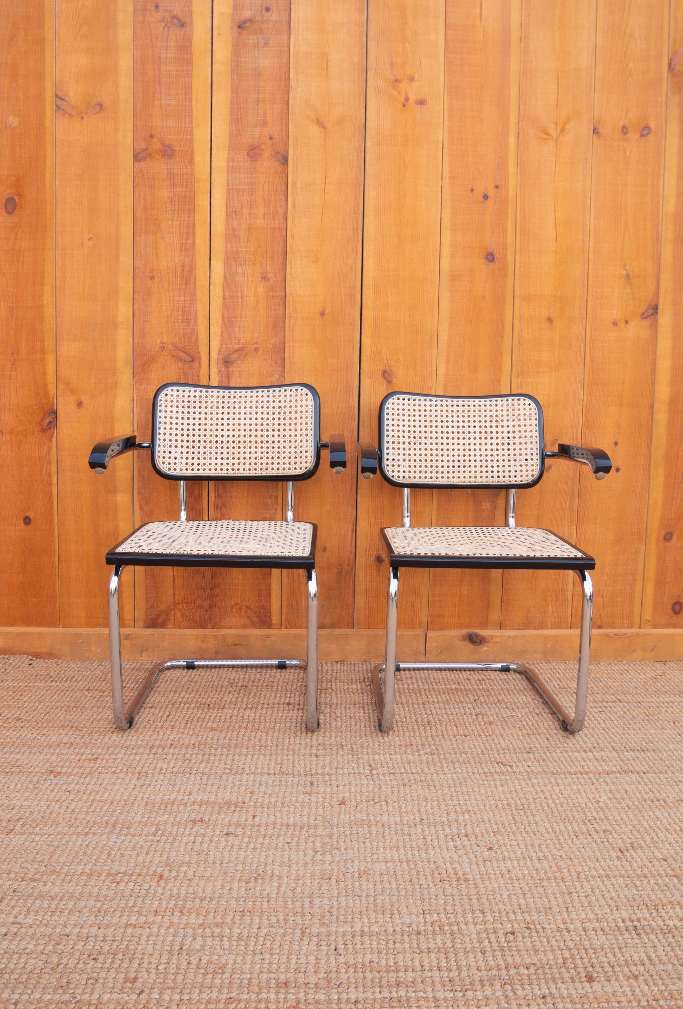 Pair of Cesca B64 armchairs by Marcel Breuer