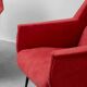 Pair of vintage red armchairs with armrests – 1960s/70s