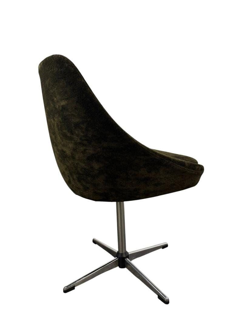 Fauteuil vintage marron sur pied étoile chromé