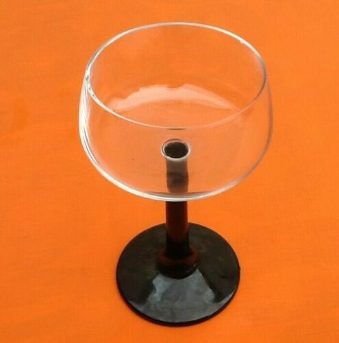 Set de 3 verres sur pied tige noire