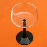 Set of 3 standing glasses Black rod Height: 140mm