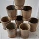 Set of 8 glasses / cups in stoneware Arts Ceram Grand Feu 60s
