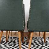 Set of 4 Moleskine chairs, 1950s.