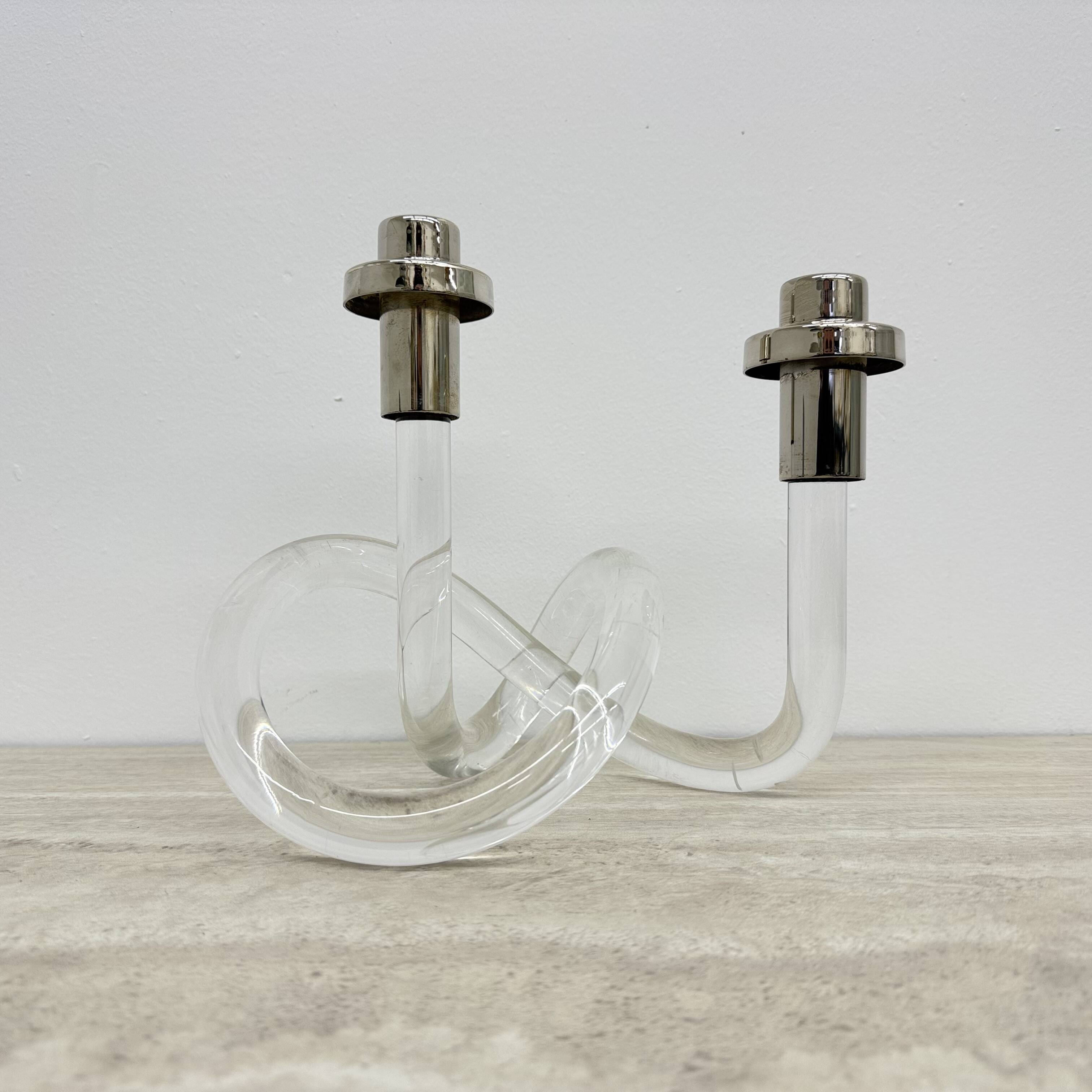 Dorothy Thorpe Pretzel mid-century lucite candle stick, 1940’s