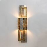 Modern Geometric Murano Glass and Brass Wall Lamp