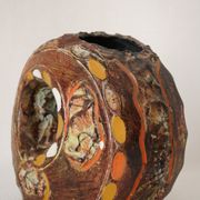 Ceramic vase with modernist bas-reliefs by Luigi Santi from the 1950s.