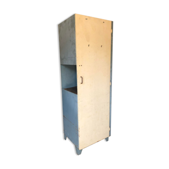Old metal cabinet 4 shelves and hospital cloakroom